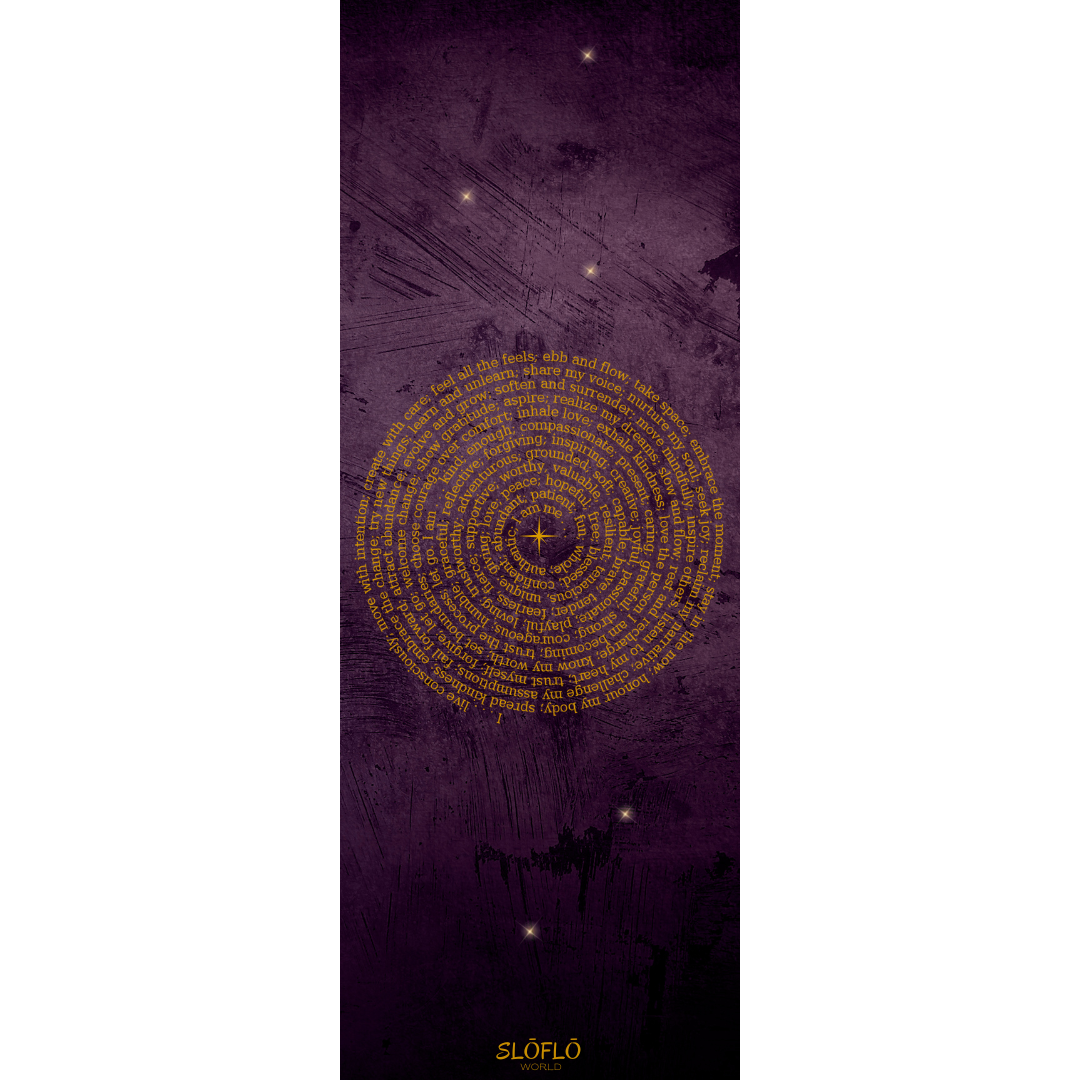 Suede SLOFLO Combination Yoga Mat 4mm Mantras - SLOFLO World