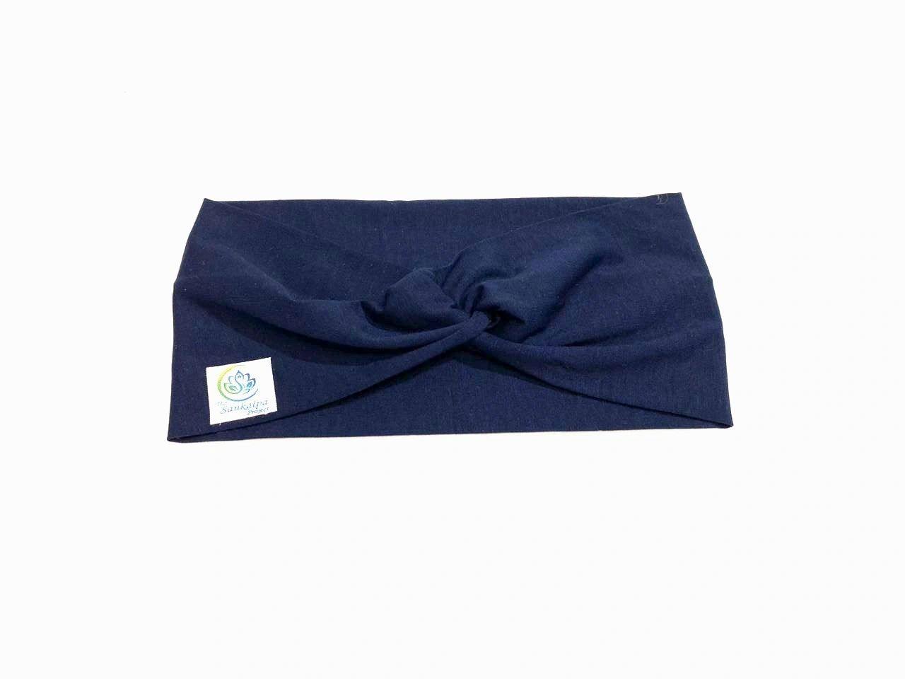 Dark Blue Cotton Headband - The Sankalpa Project