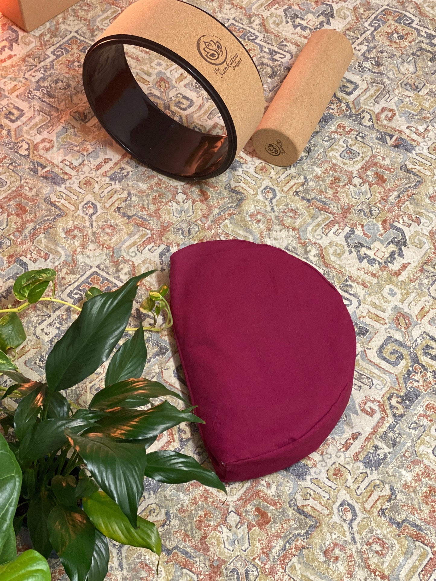 Burgundy Crescent Meditation Zafu - The Sankalpa Project