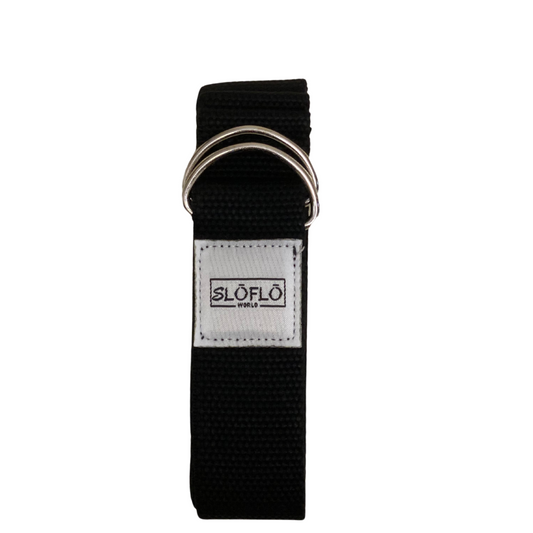 Black Cotton Yoga Strap