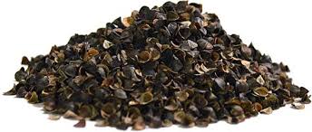 Pile of dried organic buckwheat hulls