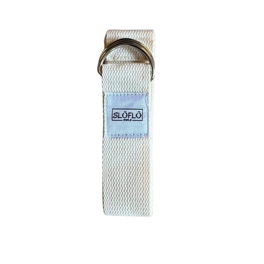 Beige Cotton Yoga Strap