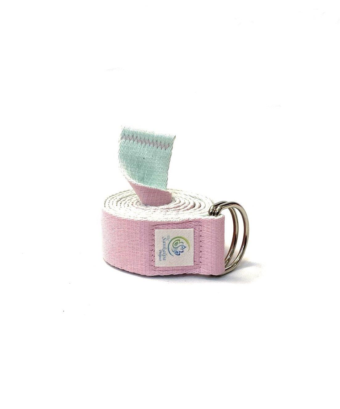 Pink Two-toned Cotton Yoga Strap - The Sankalpa Project